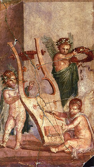 Herculaneum- Lyre and Cupids