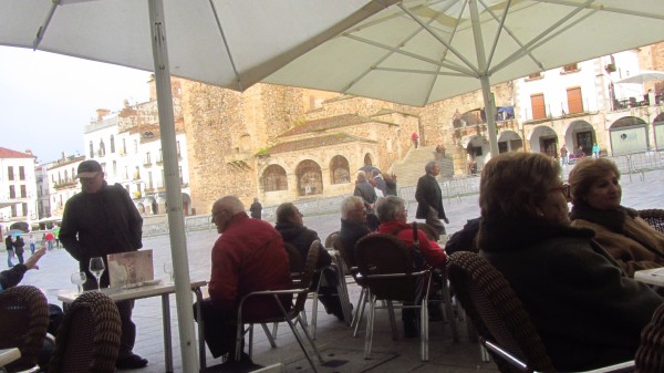 Having tapas while waiting for Mary