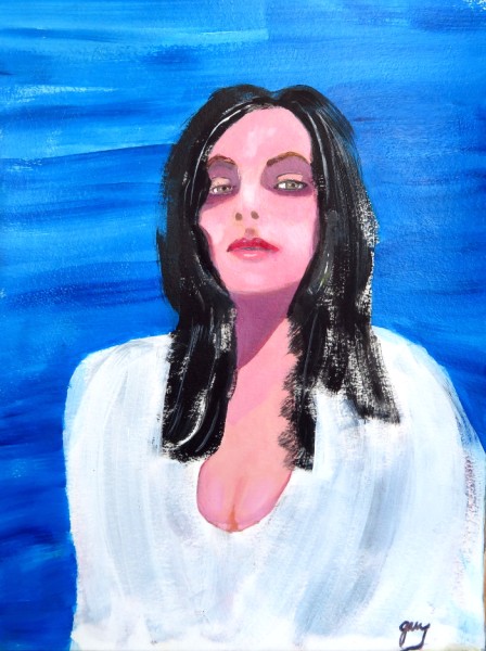 Panamania Woman as Goth, acrylics, 30 x 42 cm, 11.5 x 16.5"