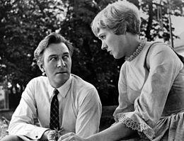 Christopher_Plummer and Julie Andrews during the filming of Sound of Music