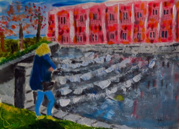 At Aranjuez, cataracts (acrylics), A3/8.3 x 11.5" on high quality paper