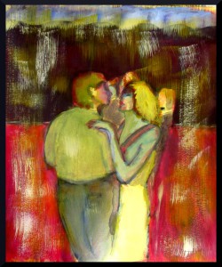 Couples Dance III A3, 16.5 x 11.7" acrylics on paper 