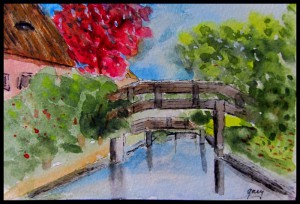 Giethoorn, 3 bridges post card A6