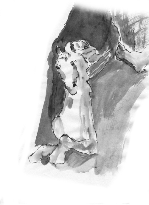 Four Rivers Fountain, horse