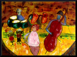 Palau de la Musica-- Section of the Band 65 x 54 cm, 25 x 21" acrylic on canvas