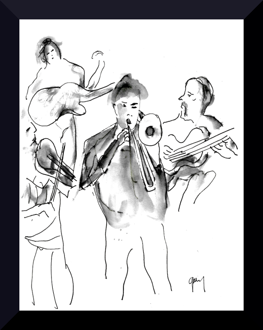 Flamenco Fusion Sala Russafa pen and ink 21 x 15 cm, 8.3 x 5.9"