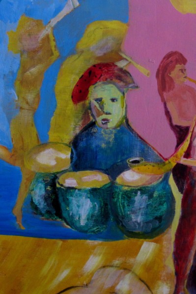 Singer Sax Drummer detail 1