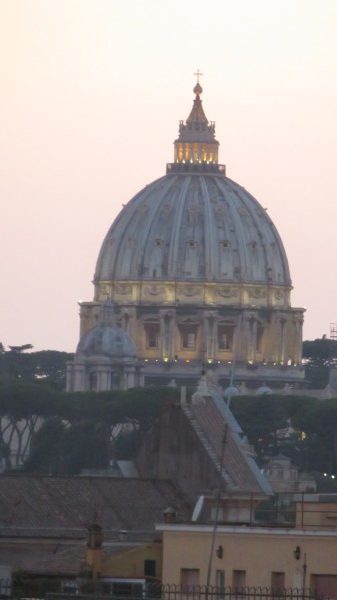 St Peter's at night from Vittorio 