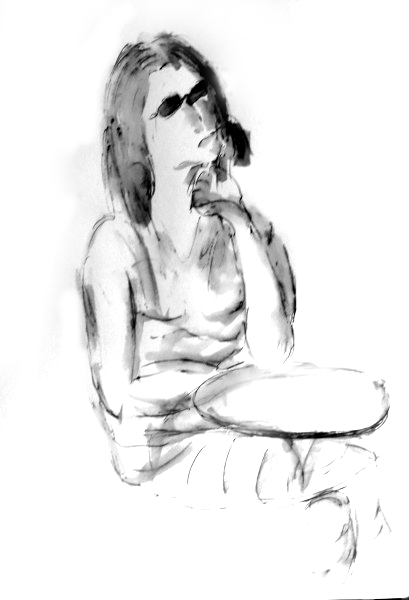 Woman Sitting at Table
